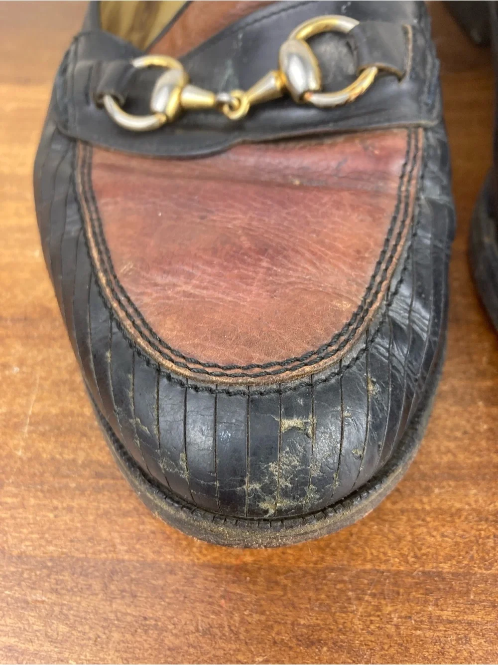 Bragano by Cole Haan Loafers Black Brown Leather Men's Size 9.5M Made Italy.